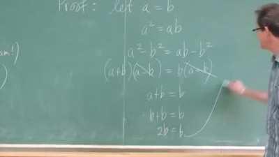 Proof 1 = 2. My mans brain is so big