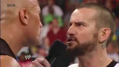 8 years ago today: CM Punk meets The Rock face to face and cuts his infamous 