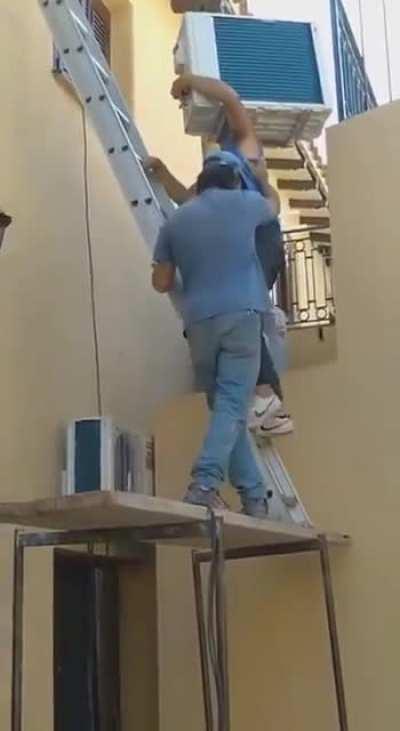 How not to use a ladder