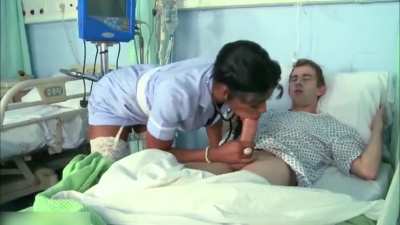 Nurse Jasmine takes his temperature