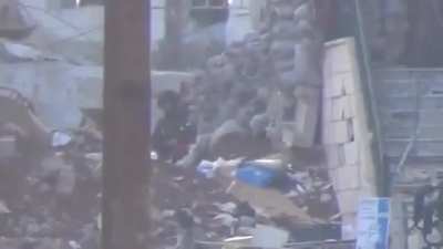 Cameraman stares in enemy's direction for to long