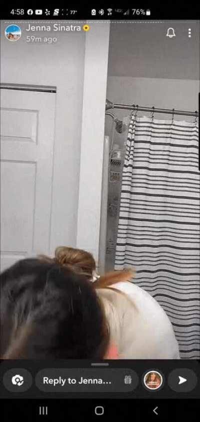 Your view as she goes to work on you