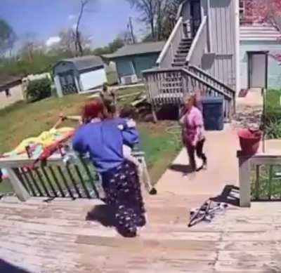 A family having a day out in the privacy of their own yard then this happens…