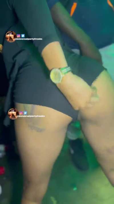 Pussy slip at club(Ebony pussy)