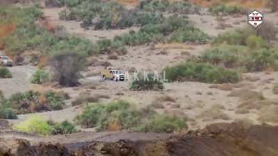 (September 15, 2025)-Baloch Liberation Army detonates explosive under a Pakistani Army technical in Mand. (Music from source)