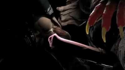 Suspended in the air by a monster with a throbbing horsecock (XIOPATH)