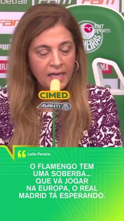 Trechos da coletiva da Leila em que ela cita o impasse nas reuniões na Libra e crítica a diretoria do Flamengo