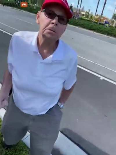 Biden supporter punches elderly man in alleged self defense.