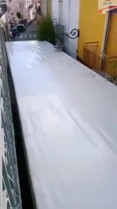 WCGW driving a truck on a narrow road