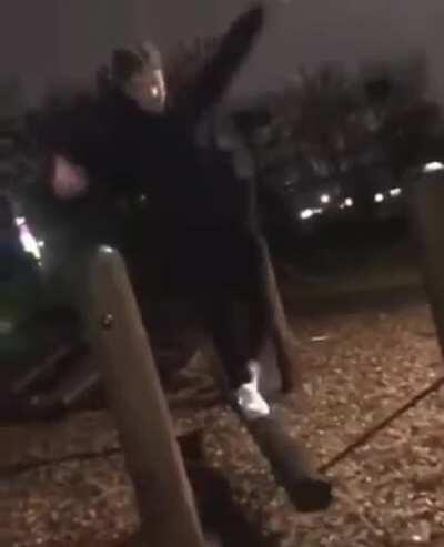 Testing the kids jungle gym