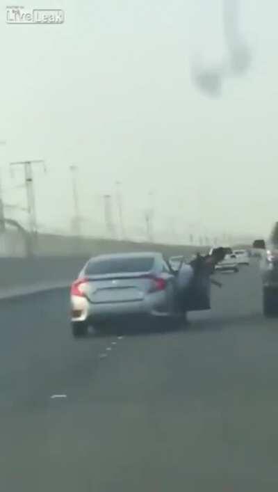 Fighting someone in a car