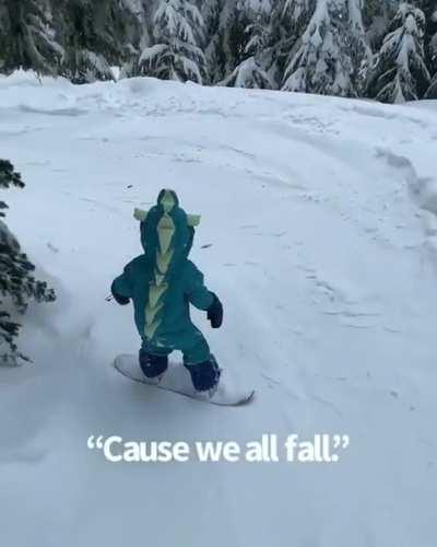 Dad Mics Up 4 Year Old While Snowboarding