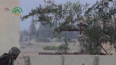 Jaysh al-Islam capture the first defensive line of the Syrian Arab Army's (SAA) 39th Brigade base during fighting in Midaa, Damascus Countryside, Syria (May 18th, 2015)