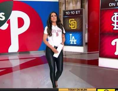 Lauren Shehadi MLBN 7.1.22 The Walk in the tightest pants or leggins ever!!