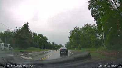 Wild turkey walking across the street on my drive home