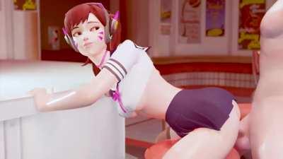 D.va fucked on a barstool (VoidCourt)