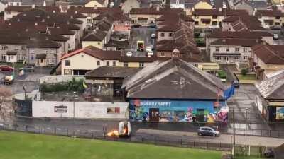 Youth in the Bogside, Londonderry briefly sets himself on fire while trying to poor petrol on hijacked van.