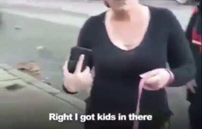 You're gonna pick it up or I'm gonna knock your junkie bf the f*ck out.