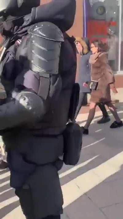 Police officers in Moscow today are stopping people, demanding to see their phones, reading their messages, and refusing to release them if they refuse. This from Kommersant journalist Ana Vasilyeva.