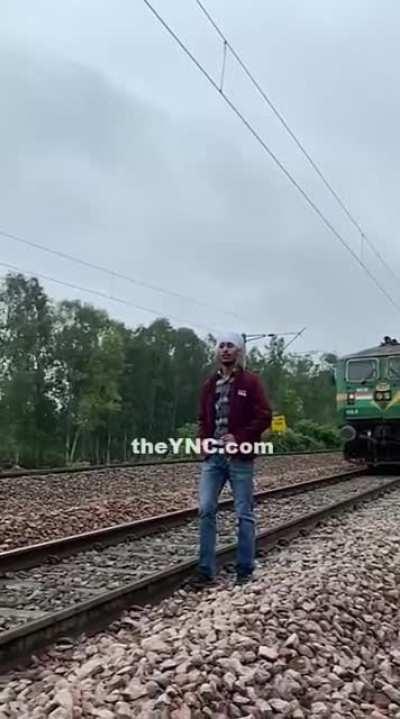 Just going to make a TikTok video next to a train..