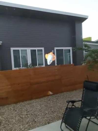 Pepper's Ghost, a reflection/hologram effect often used in film, occurring in my living room