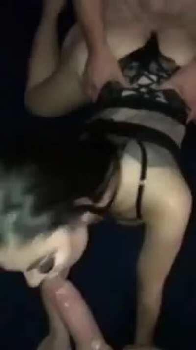 Taking two cocks like a whore