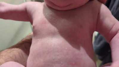 RSV Season is here. If your infant is breathing like this, using their abdominal muscles, they need immediate attention. Our 7 week old just spend 3 nights at RCH being treated and came home today. (more photos in comments)