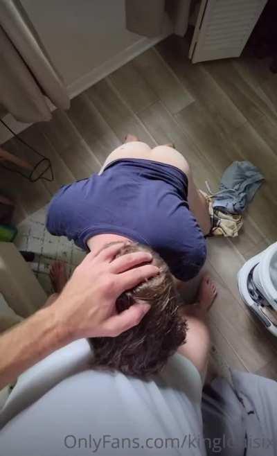 Feeding on a monster cock