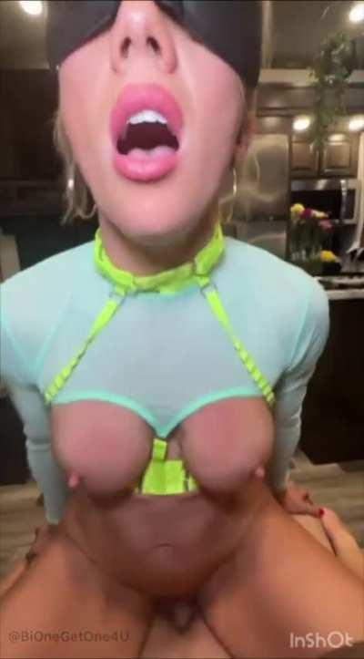 Just giving my man a ride as I allow him to enjoy the fantasy of seeing me fucking other cocks at the next event we go to. Itâs gonna be a hot time when it happens.