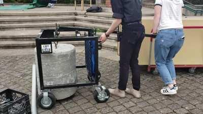 Specialized cart for moving 500lbs weights