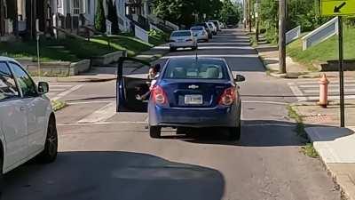 Young lady threatens to commit assault with a deadly weapon on a pleasant morning ride.