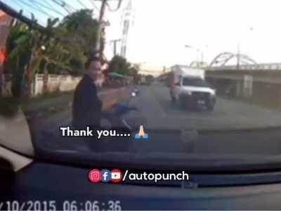 Idiot on two wheeler