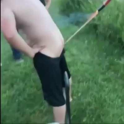 Shooting fireworks out of your butt WCGW