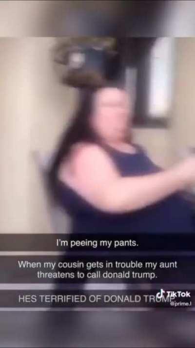 Kid thinks that you can actually call Donald Trump