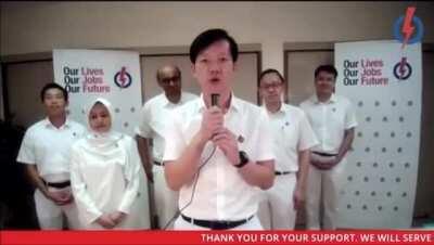 Ivan Lin thanking the voters in Jurong GRC