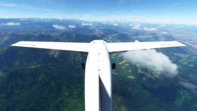 Vuelo de Ocaña a Bucaramanga, visto desde la cola del avión.