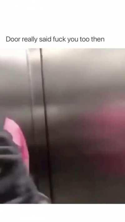 idiot fighting an elevator
