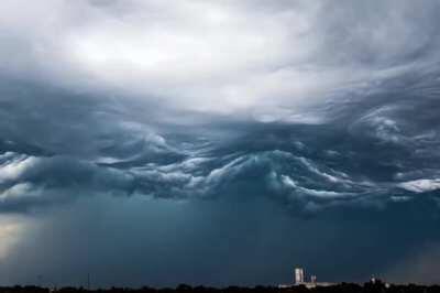 The very rare Asperitas Clouds look like ocean waves in the sky