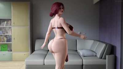 Futa Triss trying on her new lingerie (Serge3dx) [The Witcher 3]