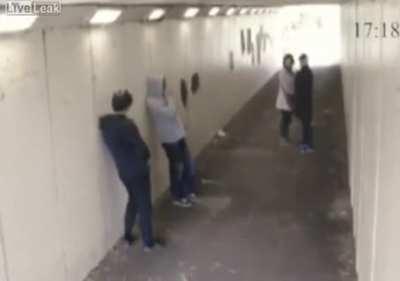 Messing with a girl and her boyfriend