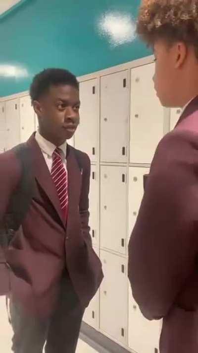 This one was a month ago. But it’s funny as hell. The kid with a nike backpack ripped the person (with an afro)’s pe shirt. So then the Nike back pack did some next moves.