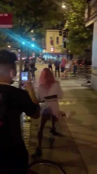 transwoman beats transphobic guy