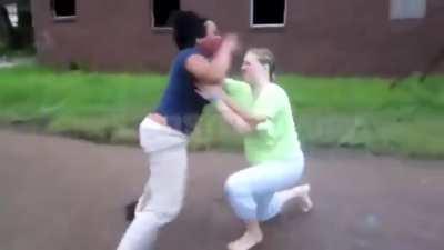 Thick white girl beats weaker opponent enjoy ; )
