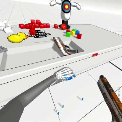 Fully physics-based Toy Gun for Hand Tracking