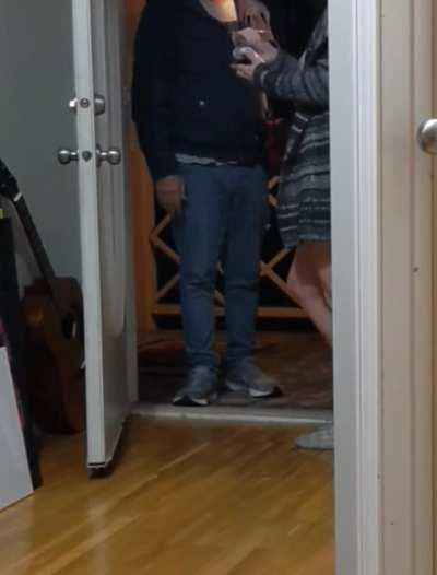 My friend has been dreaming of me doing the pizza dare since we first met, so I decided to do it and give him the video as a Christmas present… first time ever, and it was FAR more wild than I expected!!.. ending with me cumming and then giving the guy a 