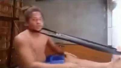 Exercise using a rubber band