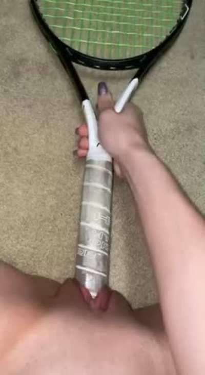 POV masturbation with tennis racket :)