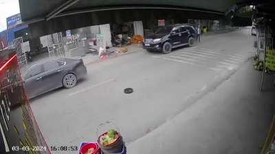 romba in Vietnam run out into the road