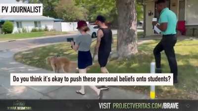 communist terrorist gets angry at black journalist for questioning him, later calls police when journalist visits school