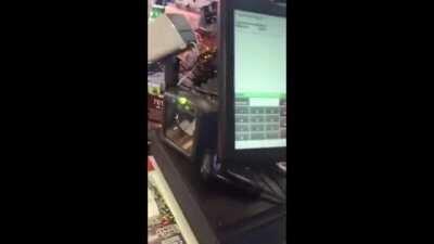 Naked man flushing his ass with mountain dew at a gas station